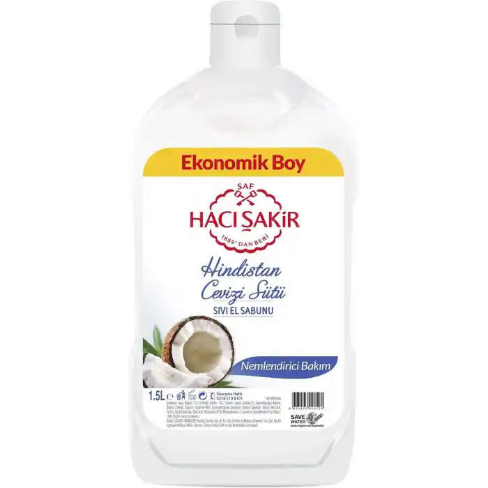 Hacı Şakir Hindistan Cevizi Sütü Sıvı El Sabunu, 1500 ml