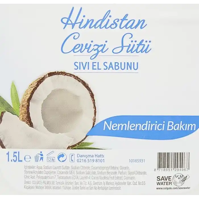 Hacı Şakir Hindistan Cevizi Sütü Sıvı El Sabunu, 1500 ml