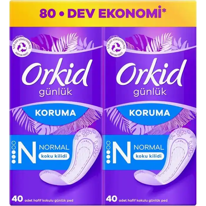 Orkid Günlük Ped Normal Dev Ekonomi Paket 80 Adet Ped