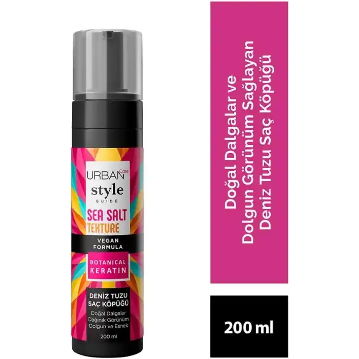 URBAN Care Style Guide Deniz Tuzu Doğal Dalga Sağlayan Şekillendirici Saç Köpüğü 200 ml- Vegan