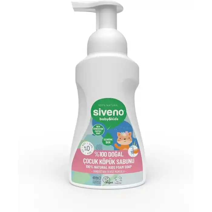 Siveno%100 Doğal Zeytinyağlı Çocuk Köpük Kastil Sabun Yoğun Nemlendirici Arındırıcı Bitkisel Vegan 250 ml