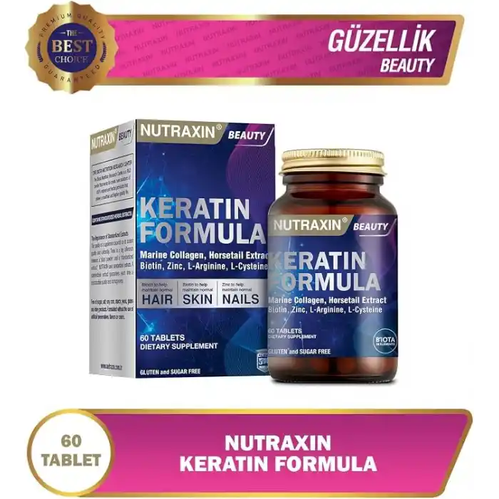 Nutraxin Beauty Keratin Formula 60 Tablet Takviye Edici Gıda