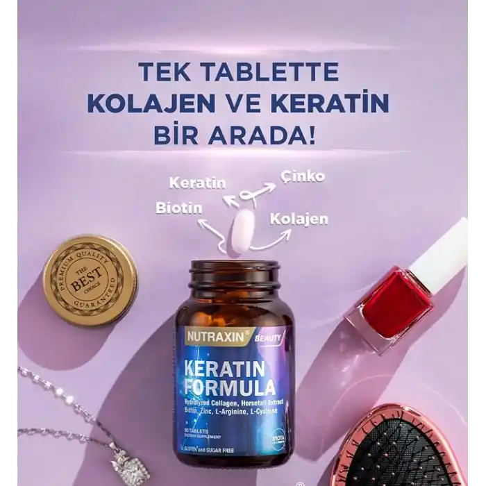 Nutraxin Beauty Keratin Formula 60 Tablet Takviye Edici Gıda