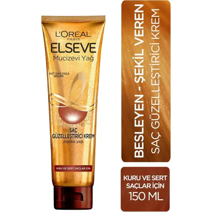 LOreal Paris Elseve Mucizevi Yağ Saç Güzelleştirici Krem 150 ml - Kuru ve Sert Saçlar İçin