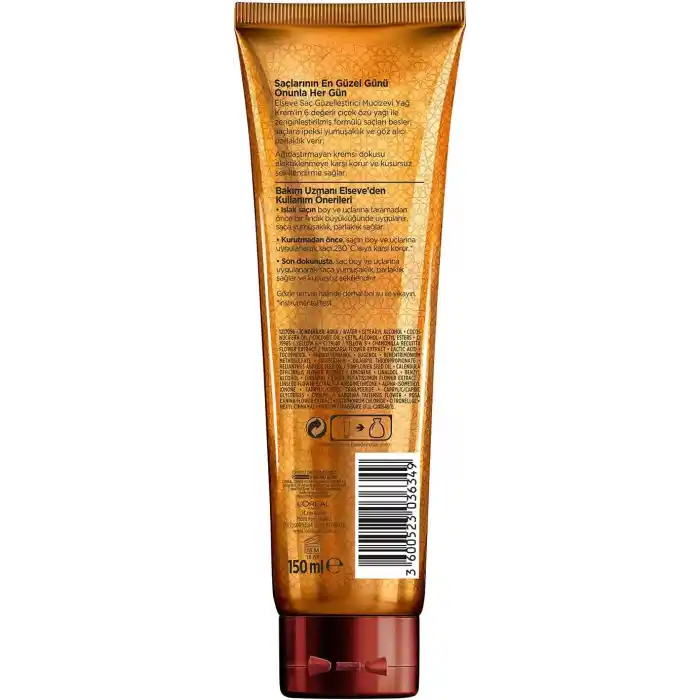 LOreal Paris Elseve Mucizevi Yağ Saç Güzelleştirici Krem 150 ml - Kuru ve Sert Saçlar İçin