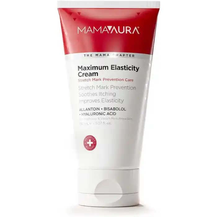 Mamaaura Maximum Elasticity Cream, Çatlak Karşıtı, Cilt Elastikiyetini Destekleyen ve Kaşıntı Hissini Yatıştırmaya Yardımcı Vücut Kremi, 150 ml