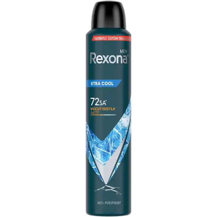 Rexona Men Erkek Sprey Deodorant Xtra Cool 72 Saat Kesintisiz Üstün Koruma 200 ml