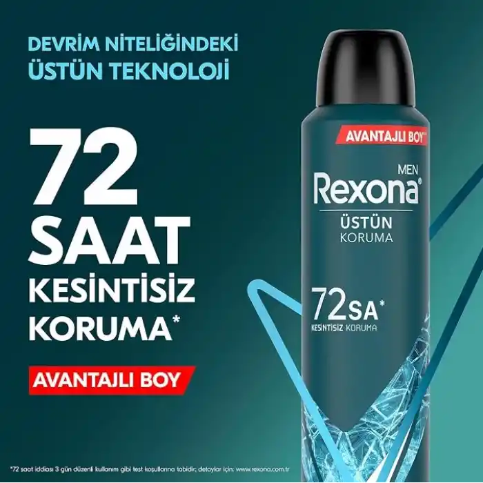Rexona Men Erkek Sprey Deodorant Xtra Cool 72 Saat Kesintisiz Üstün Koruma 200 ml