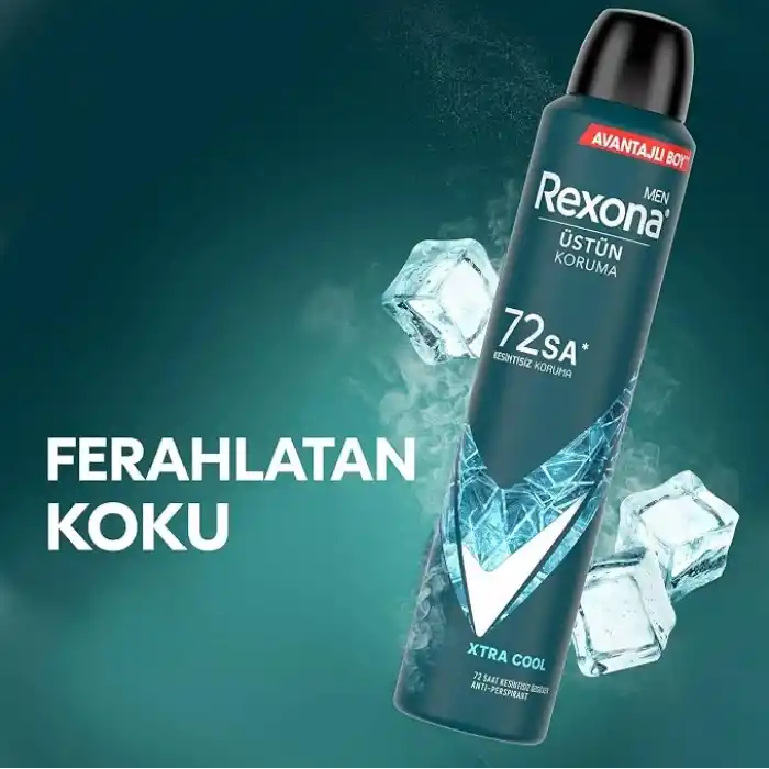 Rexona Men Erkek Sprey Deodorant Xtra Cool 72 Saat Kesintisiz Üstün Koruma 200 ml
