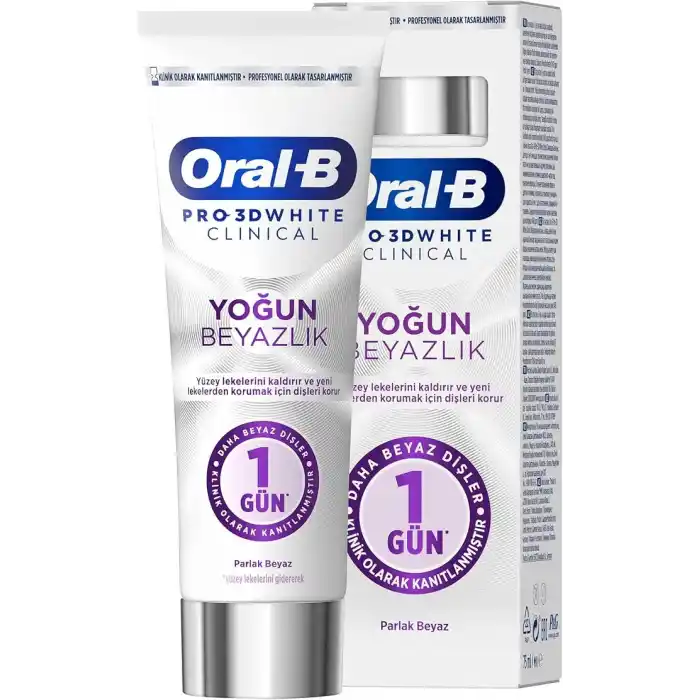 Oral-B Pro 3D White Clinical Yoğun Beyazlık Parlak Beyaz Diş Macunu 75 ml