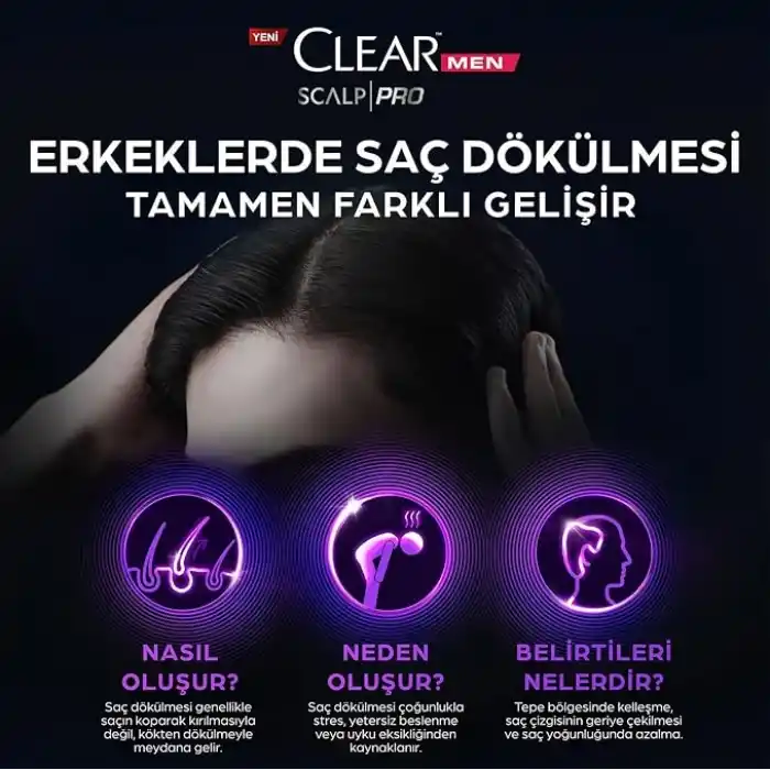 Clear Men Scalp Pro Güçlendirici Şampuan Saç Dökülmesine ve Kepeğe Karşı Etkili 300 ml