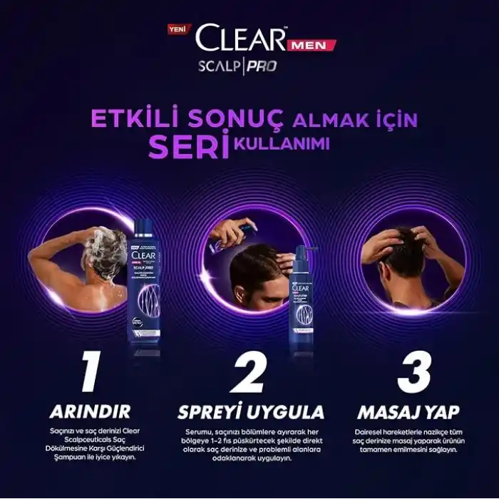 Clear Men Scalp Pro Güçlendirici Şampuan Saç Dökülmesine ve Kepeğe Karşı Etkili 300 ml