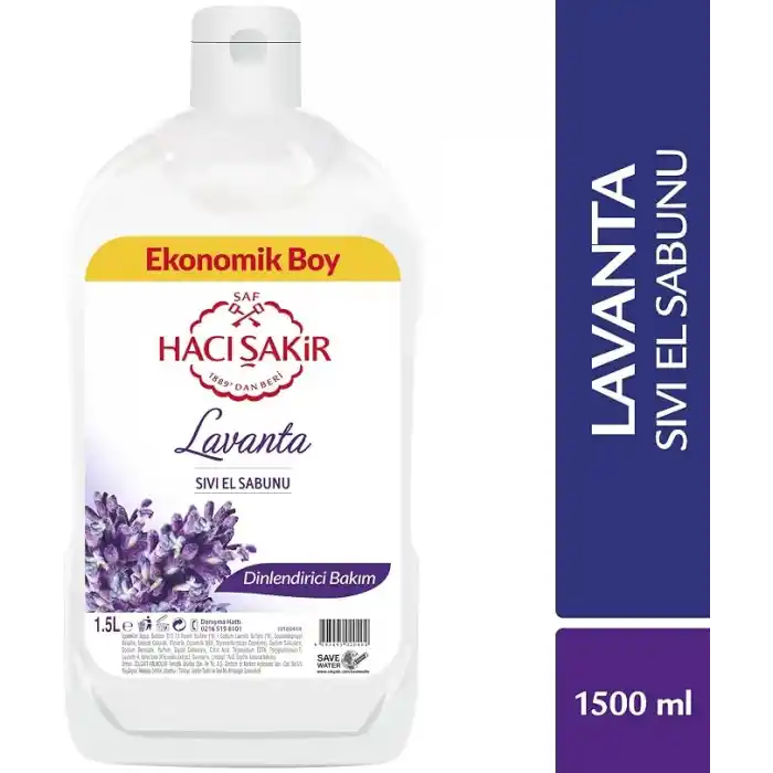 Hacı Şakir Sıvı Sabun, Lavanta,1500 ml