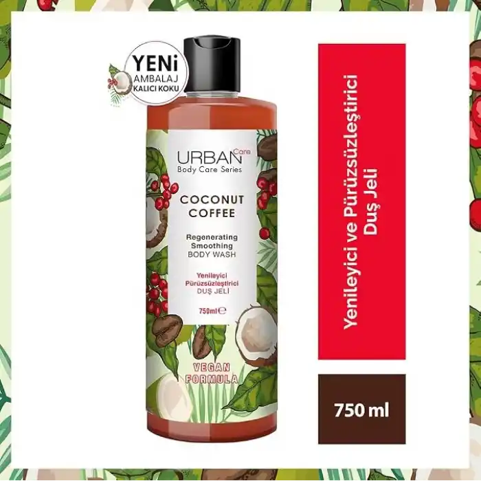Urban Care Coconut Coffee Yenileyici ve Pürüzsüzleştirici Duş Jeli, 750 ml