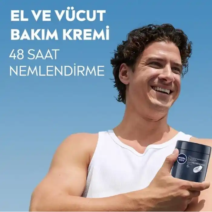 NIVEA MEN Erkek El ve Vücut Bakım Kremi Deep Dimension 400ml,Yoğun Nemlendirici,Ferah Koku,Yenileyici Bakım
