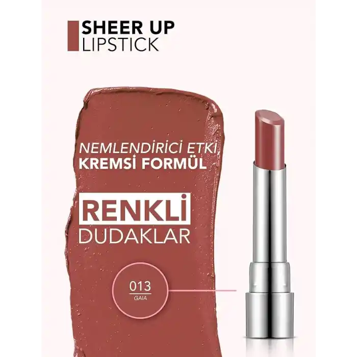 Flormar Nemlendirici Parlak Ruj- Sheer Up Lipstick - 013 Gaia - 8682536012119