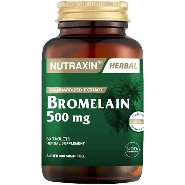 Nutraxin Herbal Bromelain 500 mg Takviye Edici Gıda (1 x 60 adet)