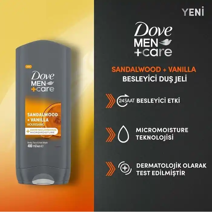 Dove Men Care Sandalwood Vanilla Duş Jeli 400 Mililitre