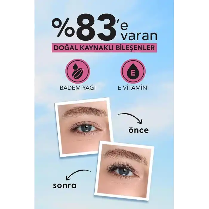 Flormar Doğal Formüllü Kirpik Uzatıcı Maskara (Siyah) - Longer Than Ever Mascara - 001 Black - 8682536067119