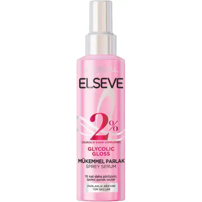 LOréal Paris Elseve Glycolic Gloss Mükemmel Parlaklık Veren Saç Bakım Sprey Serumu 150ml
