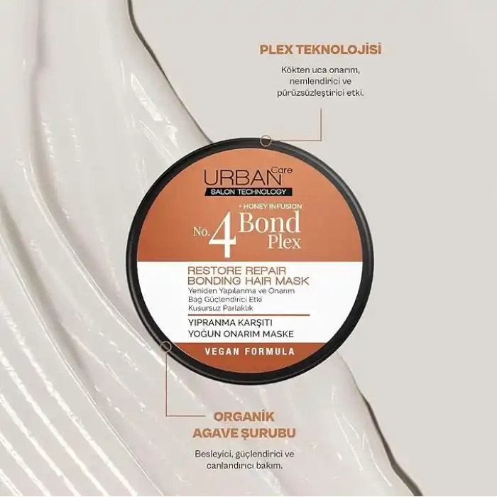 URBAN Care No: 4 Bond Plex Yıpranma Karşıtı Yoğun Saç Bakım Maskesi 230 ml- Vegan