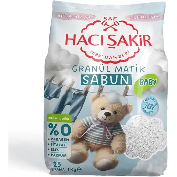 Hacı Şakir Granül Matik Sabun Otomatik Makineler İçin Sabun 25 Yıkama (1 x 1000 g)