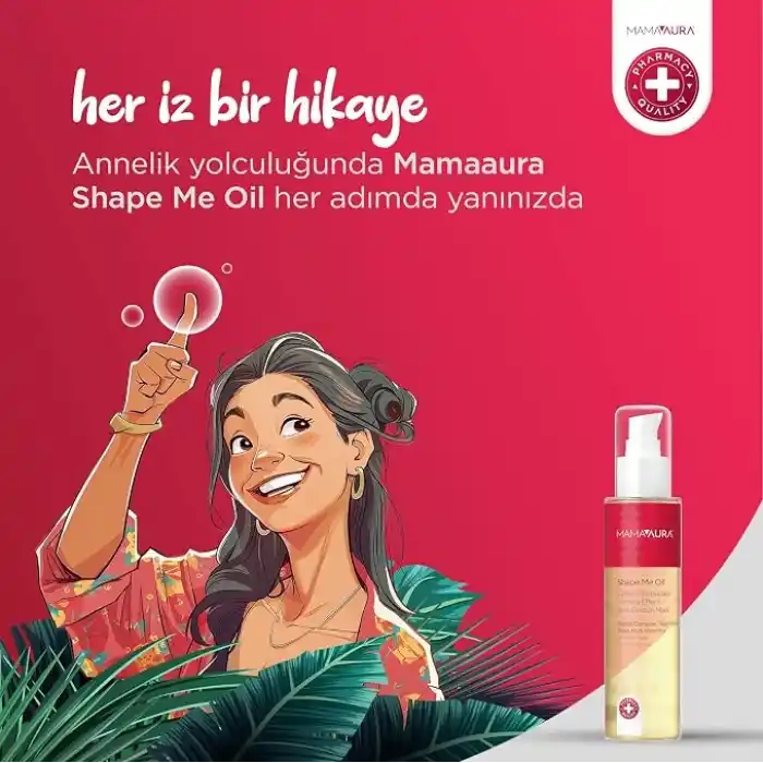 Mamaaura Shape Me Oil, Doğum Sonrası Sıkılaştırıcı Çatlak ve Selülit Bakım Yağı, 125 ml