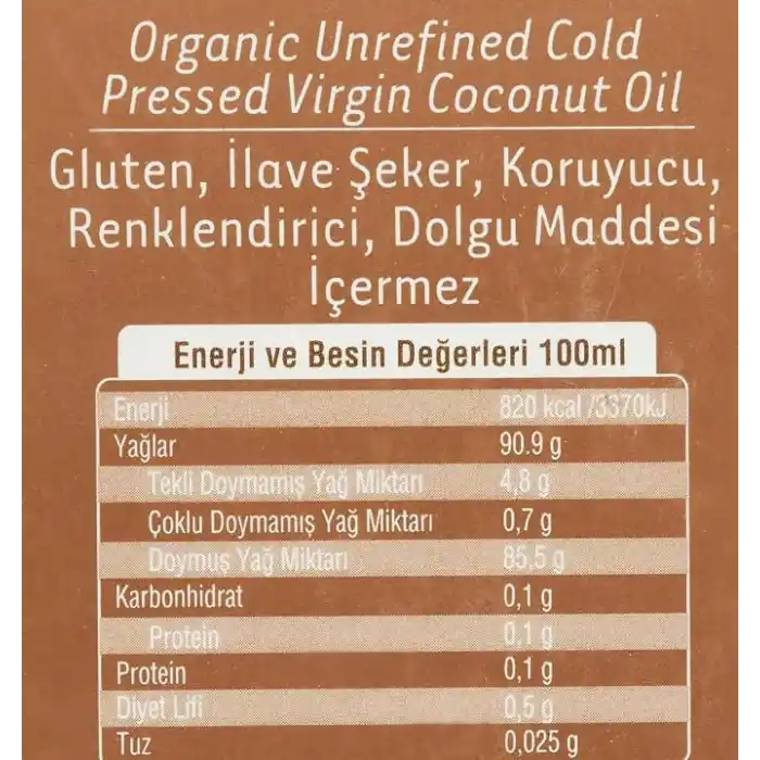 Arifoğlu Organik Hindistan Cevizi Yağı (200 ml)
