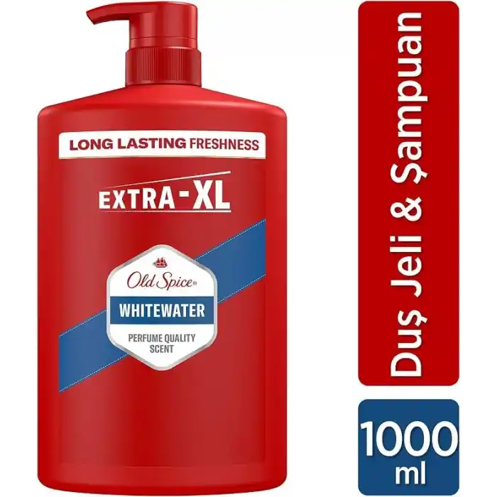 Old Spice Whitewater Erkekler İçin Duş Jeli ve Şampuan 1000 ml Ekstra-XL