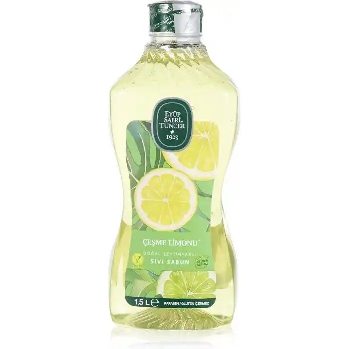 Eyüp Sabri Tuncer Doğal Zeytinyağlı Sıvı Sabun Çeşme Limonu 1,5 L Pet Şişe (1 x 1500 ml)