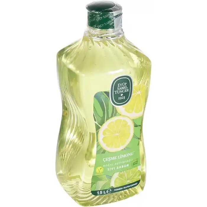 Eyüp Sabri Tuncer Doğal Zeytinyağlı Sıvı Sabun Çeşme Limonu 1,5 L Pet Şişe (1 x 1500 ml)