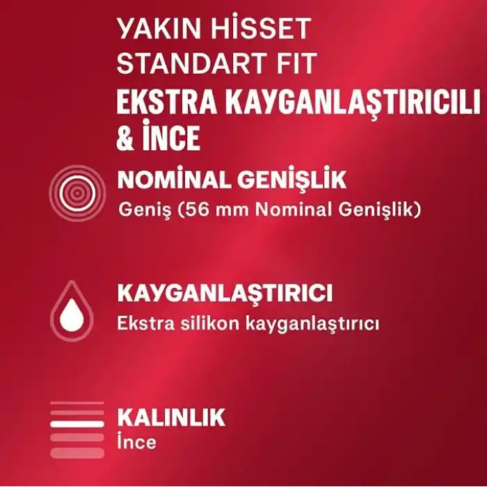 Durex Yakın Hisset İnce Prezervatif 30Lu, Standart Fit, Kokusuz, Lateks
