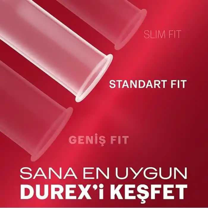Durex Yakın Hisset İnce Prezervatif 30Lu, Standart Fit, Kokusuz, Lateks