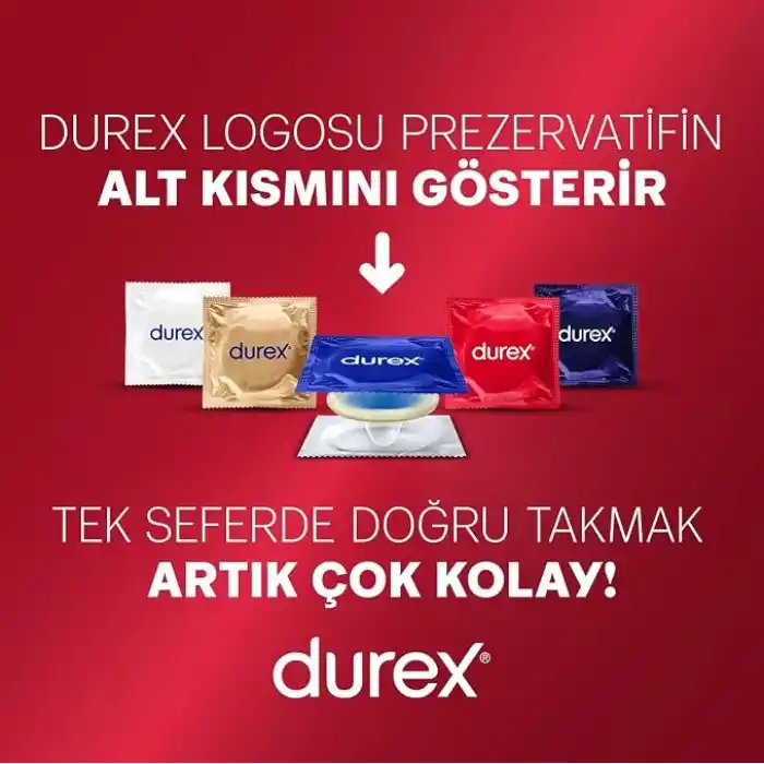 Durex Yakın Hisset İnce Prezervatif 30Lu, Standart Fit, Kokusuz, Lateks