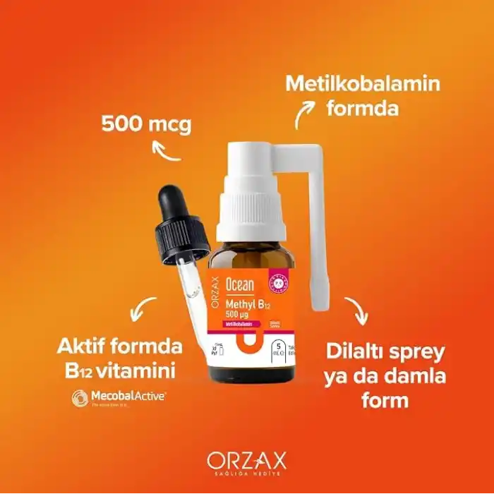 Ocean Methyl B12 Dilaltı Sprey 500mcg 5 ml