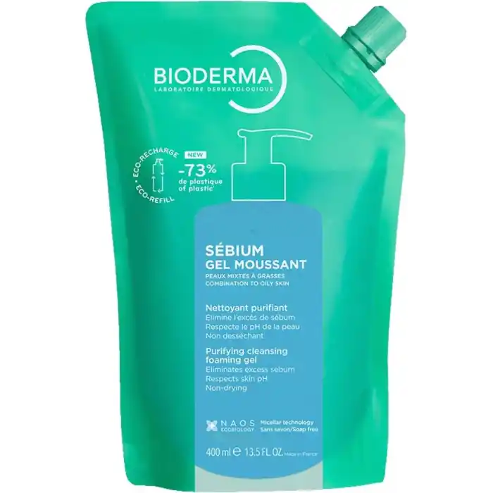 Bioderma Sebium Foaming Gel Karma Yağlı Ciltler Temizleme Jeli Yeniden Dolum Paketi 400ml