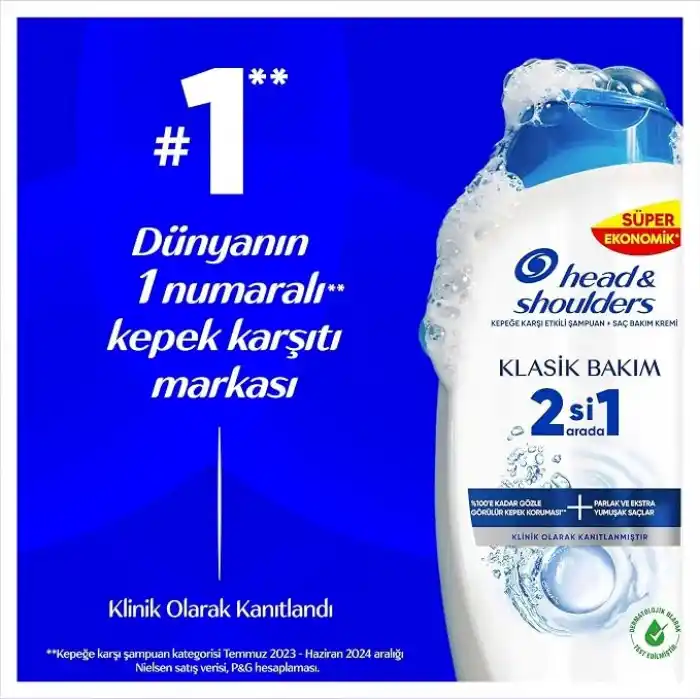 Head & Shoulders Klasik Bakım 2si 1 Arada Kepeğe Karşı Etkili Şampuan 625ml