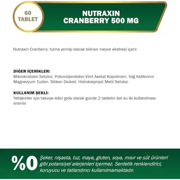 Nutraxin Herbal Cranberry 500 mg 60 Tablet