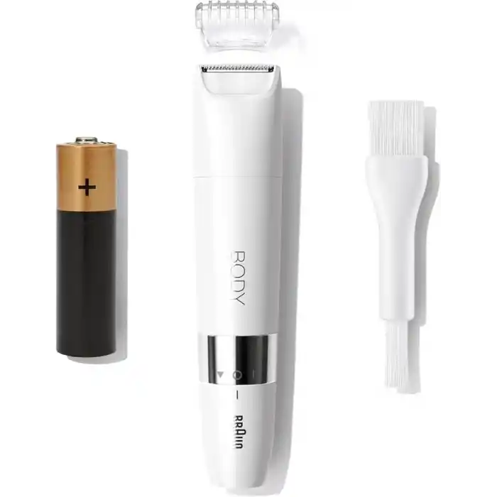 Braun Body Mini Trimmer BS1000 Vücut Tüy Kesme Makinesi + Düzeltici Tarak, Pil ve Temizleme Fırçası