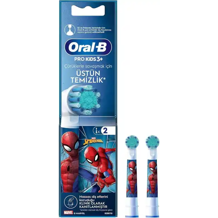 Oral-B Çocuk İçin Spiderman Şarjlı Diş Fırçası Yedek Başlığı 2 Adet