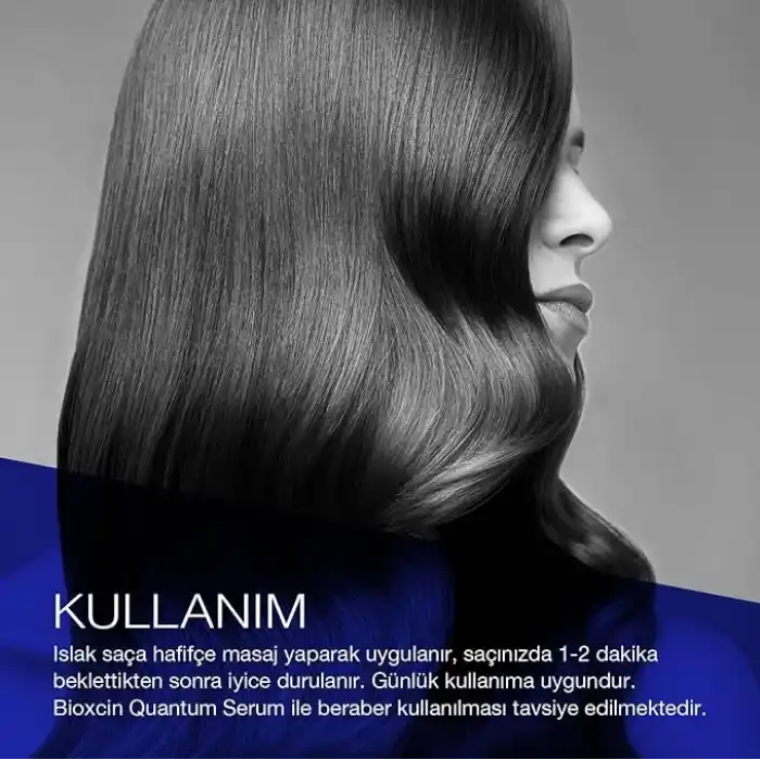 Bioxcin Quantum Şampuan – Kuru ve Normal Saçlar İçin – 3x300 ml – Dökülme ve İncelme Karşıtı – Bio-Activ Peptit, BioComplex B11, Bal ve Mentol İçerikli