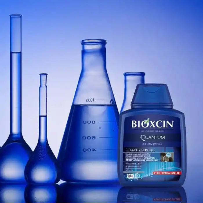 Bioxcin Quantum Şampuan – Kuru ve Normal Saçlar İçin – 3x300 ml – Dökülme ve İncelme Karşıtı – Bio-Activ Peptit, BioComplex B11, Bal ve Mentol İçerikli