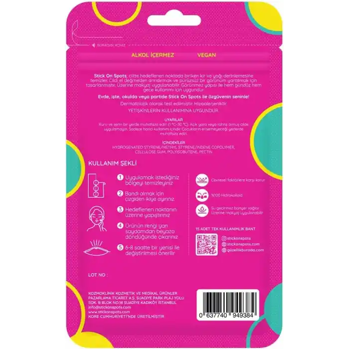 STICK ON SPOTS SOS Band Sivilce/Akne Bandı 15 Parça