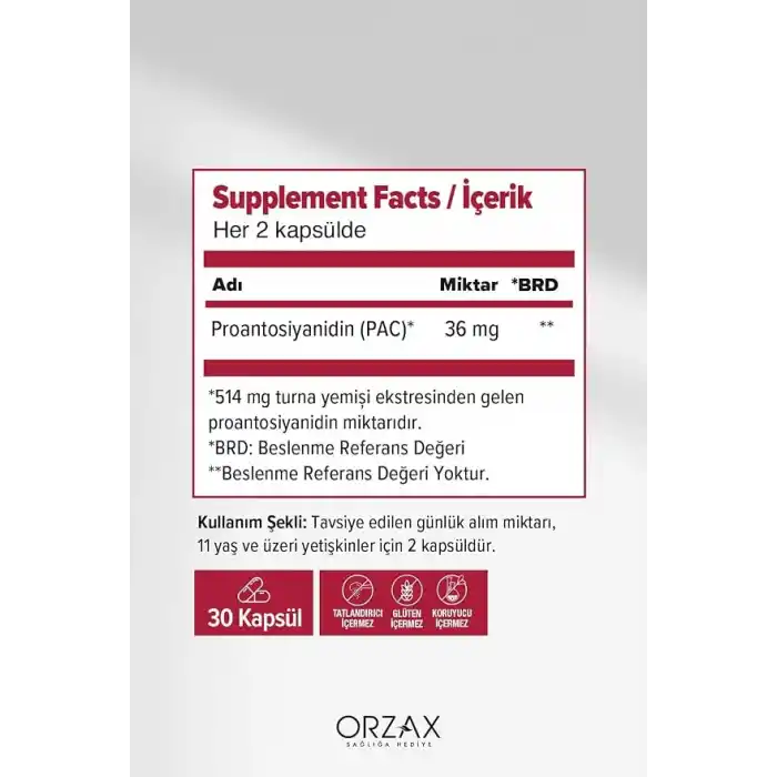 Ocean Cranberry Takviye Edici Gıda 30 Kapsül