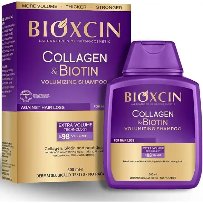 Bioxcin Collagen & Biotin Hacim Şampuanı 300 ml – İnce Telli ve Hacimsiz Saçlar İçin Dolgunlaştırıcı ve Güçlendirici Bakım