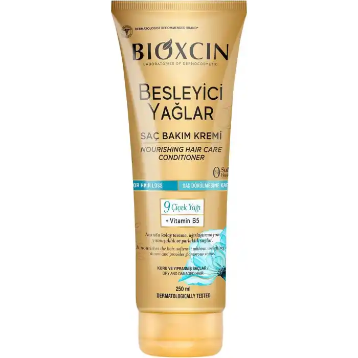 Bioxcin Besleyici Saç Bakım Kremi – 9 Çiçek Yağı, B5 Vitamini ve BioComplex B11 İçeren Yoğun Nemlendirici Krem – 250 ml – Kuru ve Yıpranmış Saçlar İçin