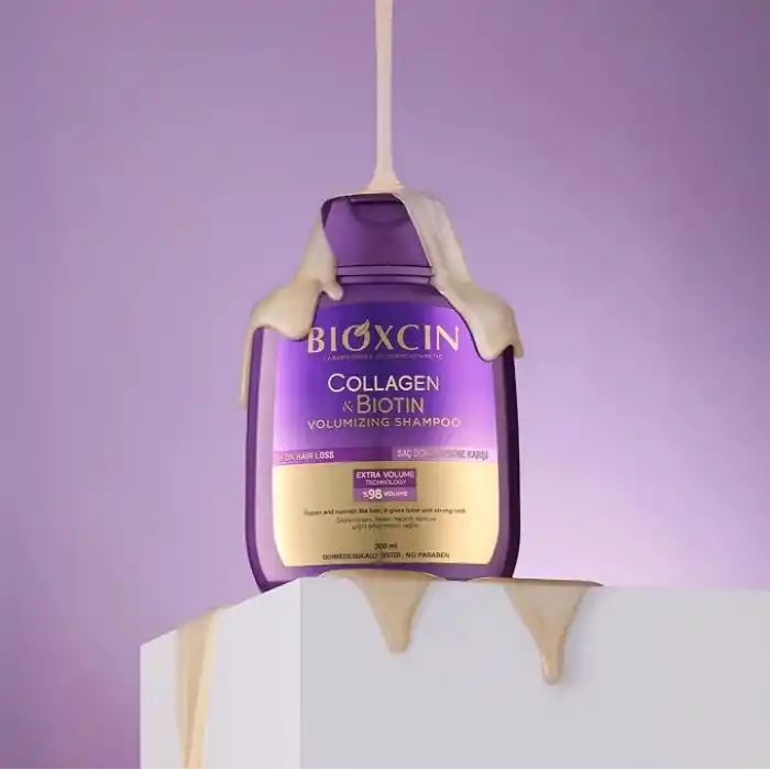 Bioxcin Collagen & Biotin Hacim Şampuanı 300 ml – İnce Telli ve Hacimsiz Saçlar İçin Dolgunlaştırıcı ve Güçlendirici Bakım
