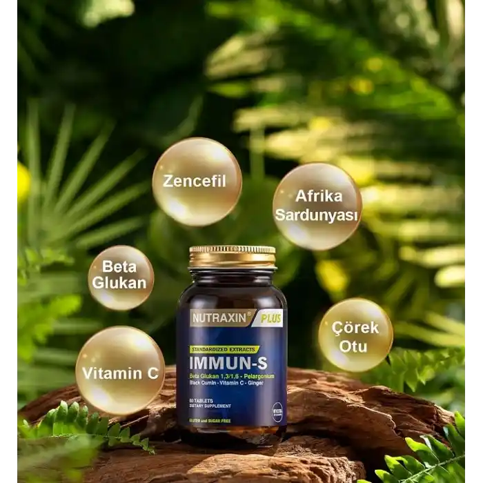Nutraxin Plus Immun-S 1,3-1,6 Beta-Glukan 60 Tablet Takviye Edici Gıda