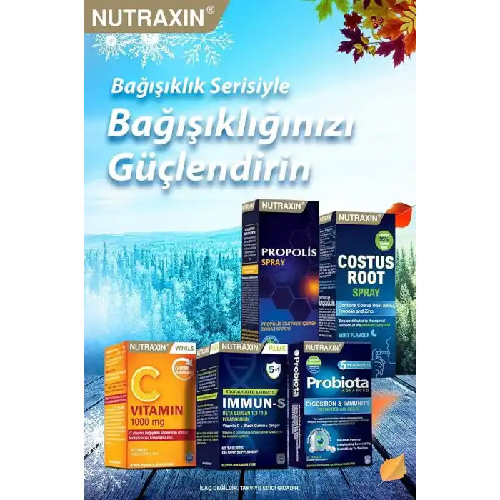 Nutraxin Plus Immun-S 1,3-1,6 Beta-Glukan 60 Tablet Takviye Edici Gıda