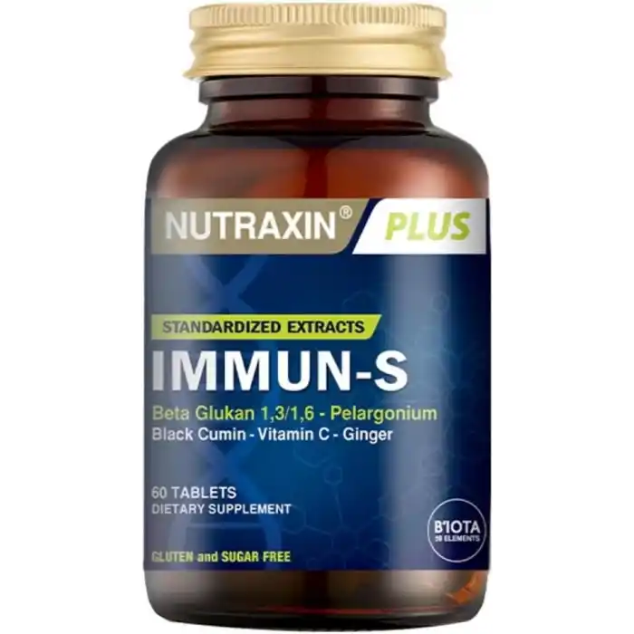 Nutraxin Plus Immun-S 1,3-1,6 Beta-Glukan 60 Tablet Takviye Edici Gıda